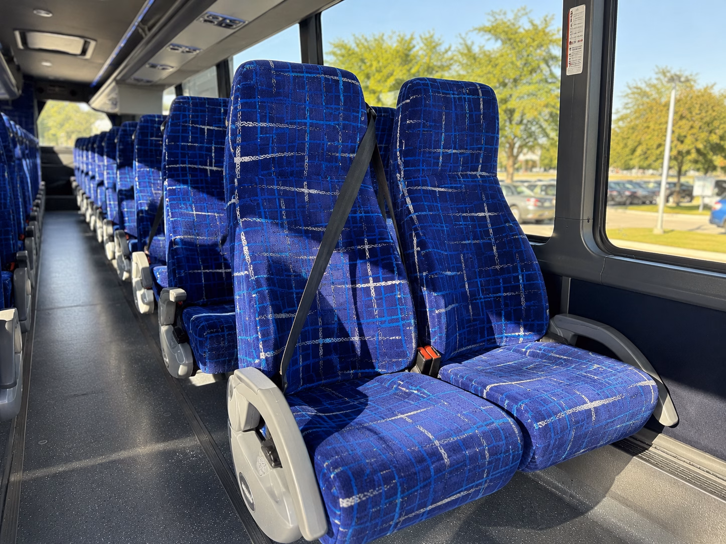 redlands charter bus rental interior